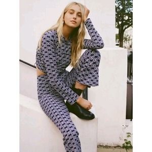 ZARA Open Back Crop Top And Pant Geometric Set Size Small Festival Wear